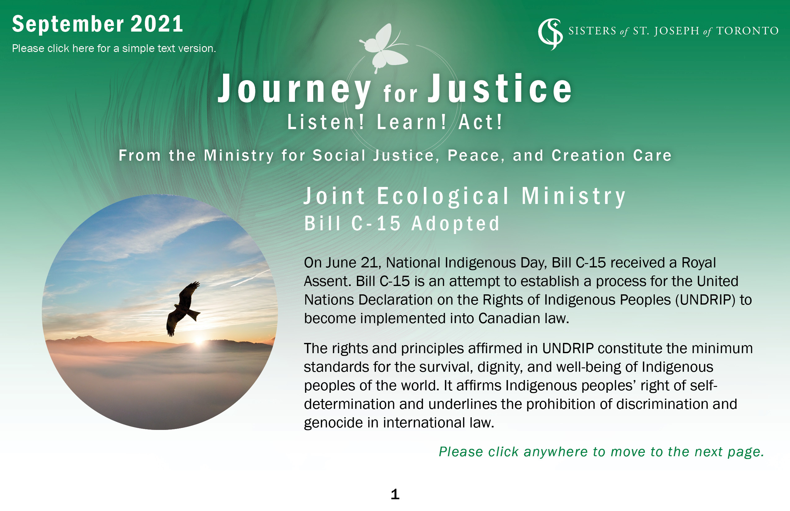 Journey for Justice Sept 2021 August 30 2021